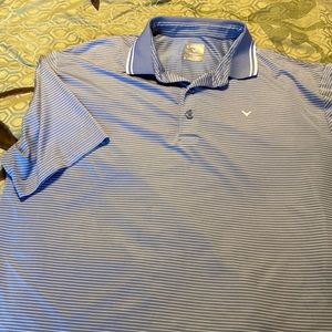 Callaway golf polo opti dri shirt large blue and white